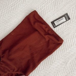 Rust brown tube top bodysuit from Nasty Gal